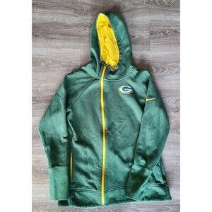 Nike Green Bay Packers Full Zip Hoodie Jacket NFL Football Green Men's Medium